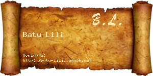 Batu Lili névjegykártya
